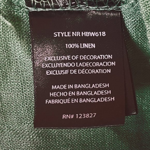 Emerald Green Linen Sleeveless Top - Harvé Benard Size L - Picture 4 of 6